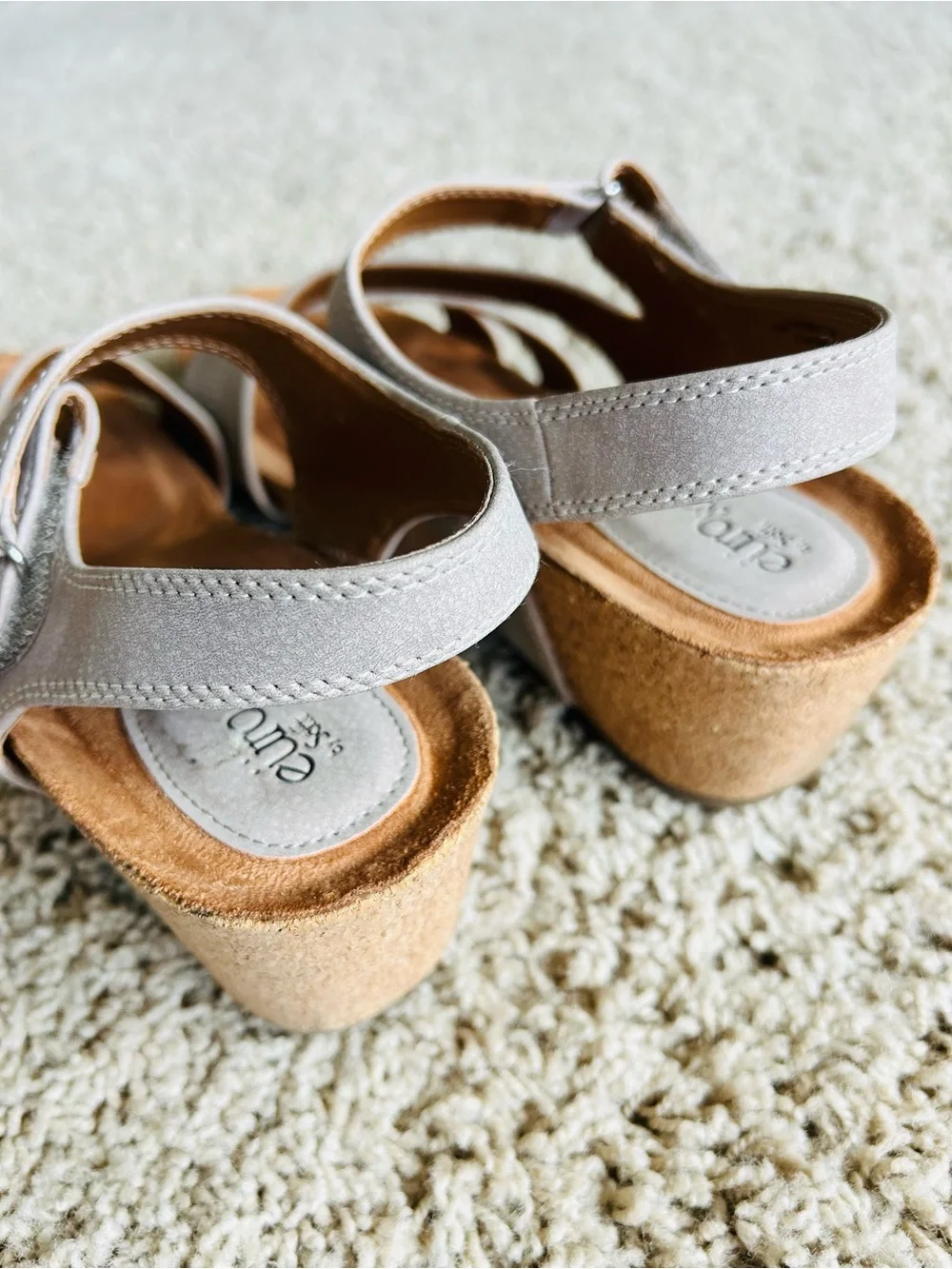 Comfort Cork Wedge Sandals in Light Beige - Adjustable Strappy Women’s Wedges